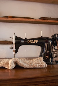 a sewing machine on a table
