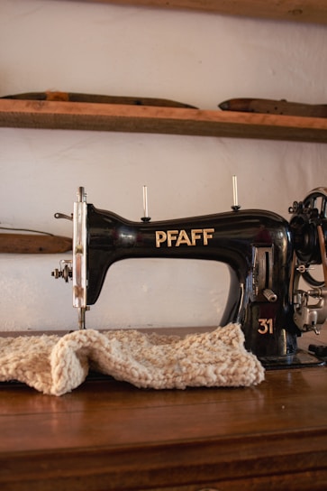 a sewing machine on a table