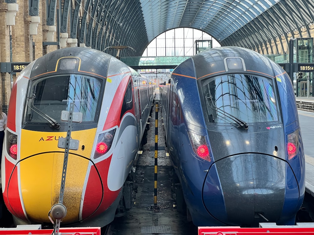 trains in a station