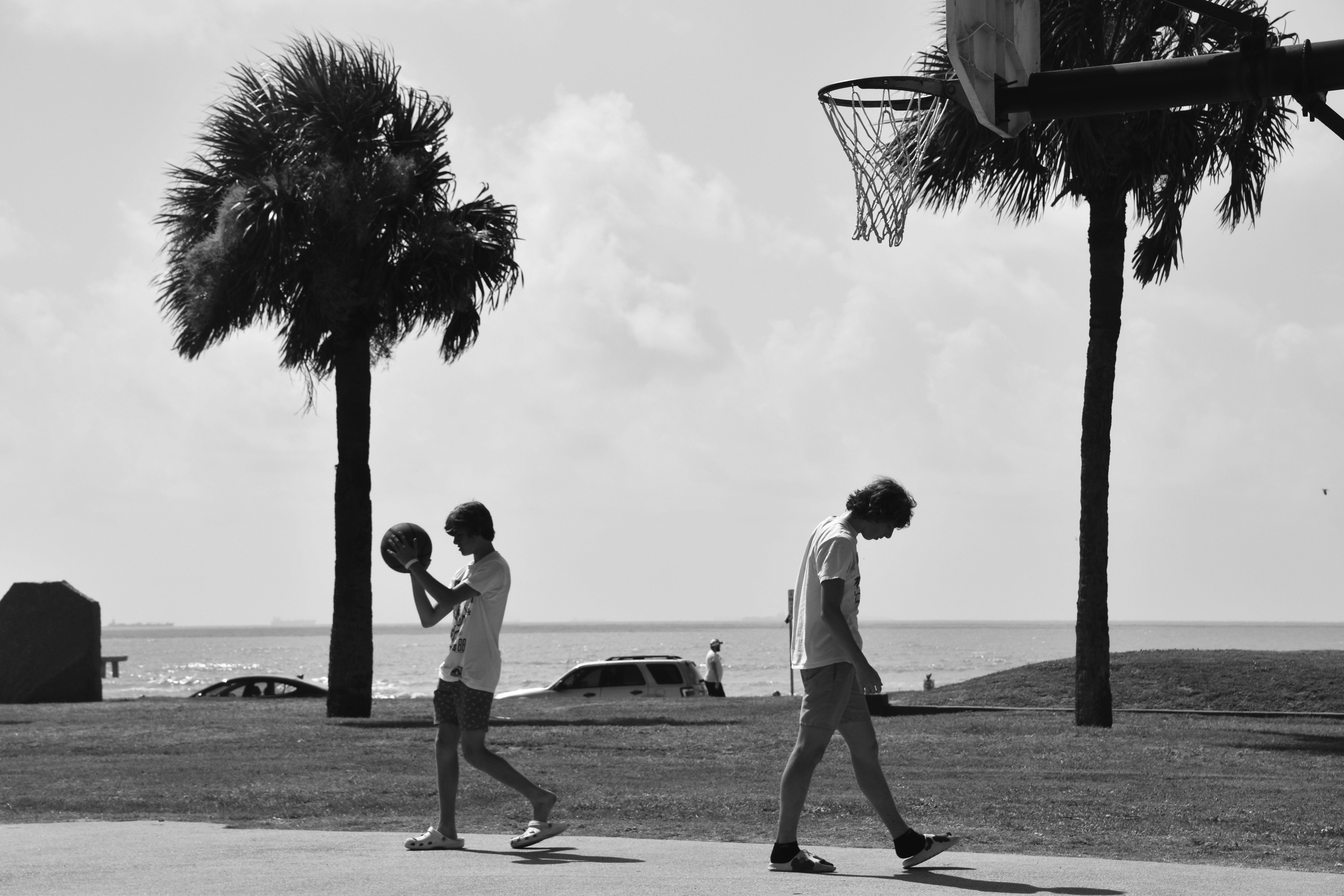 young basketball players