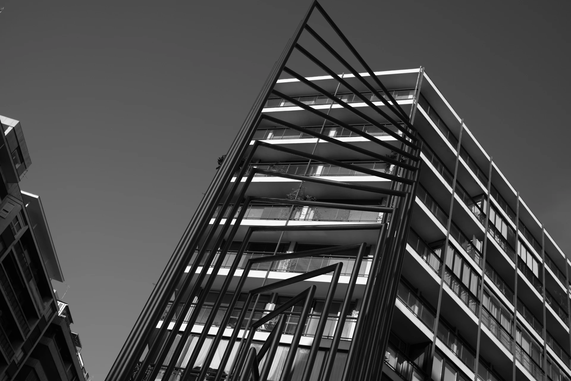 looking up at a tall building