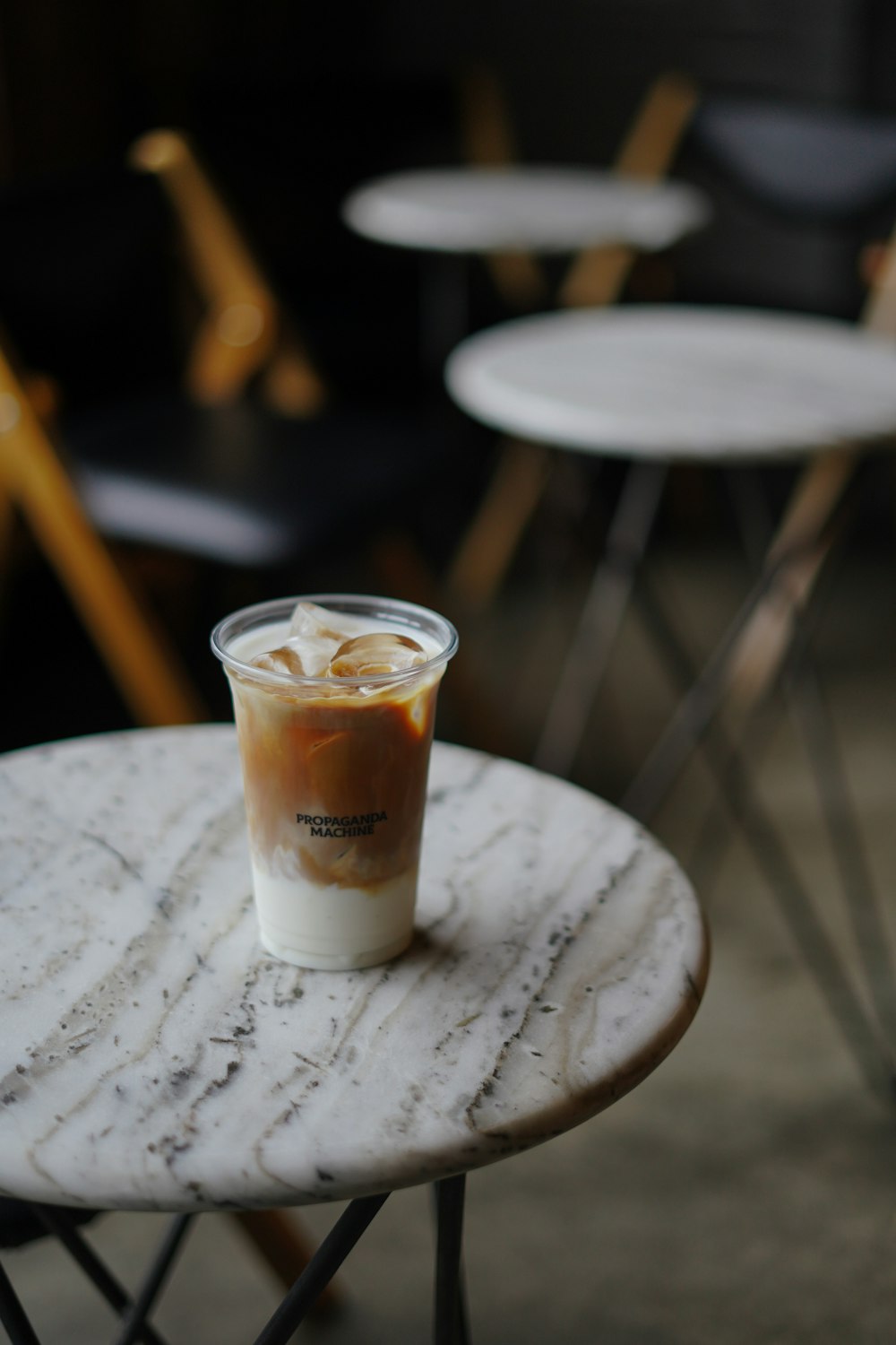 a cup of coffee on a table