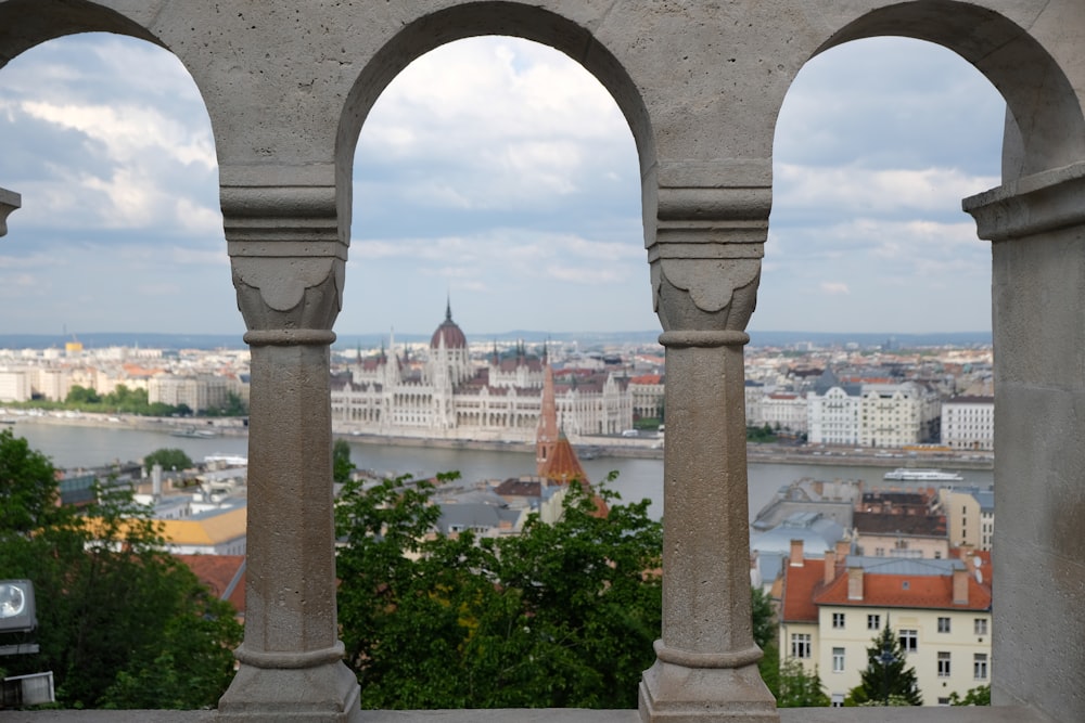 a view of a city from a window