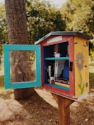 a small wooden birdhouse