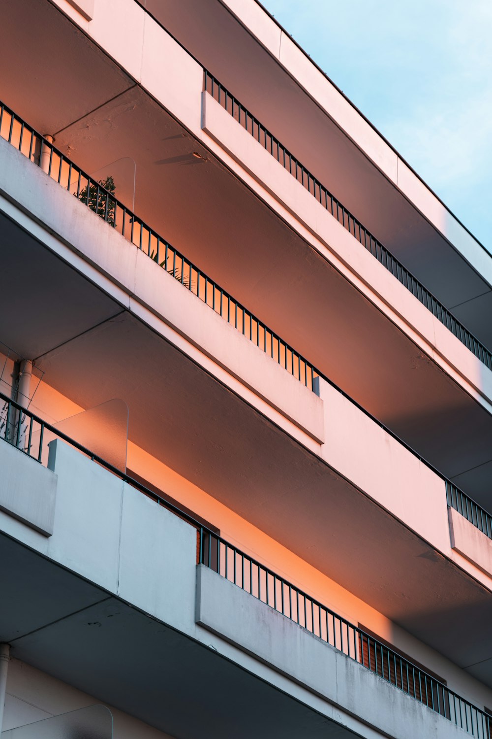 a building with a red and white exterior