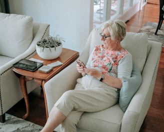 a person sitting in a chair