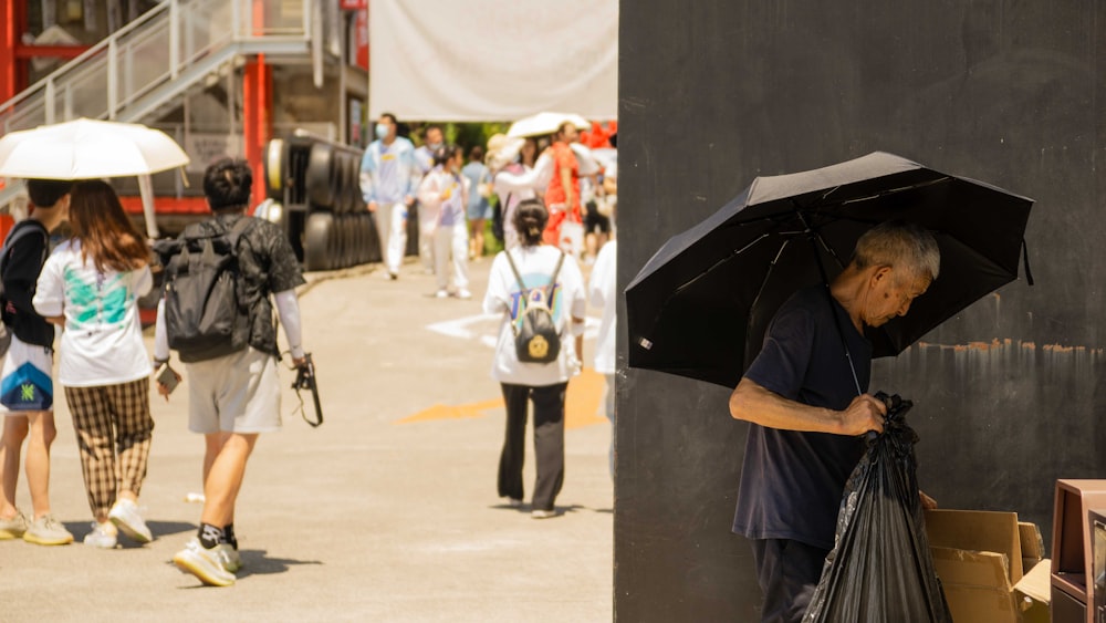 a person holding an umbrella