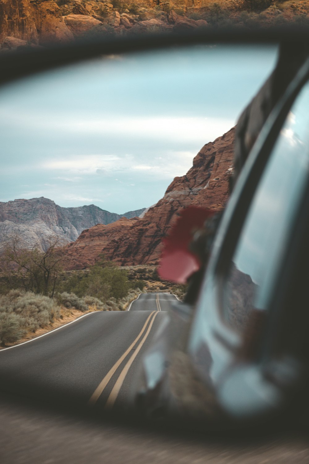 a car driving on a road