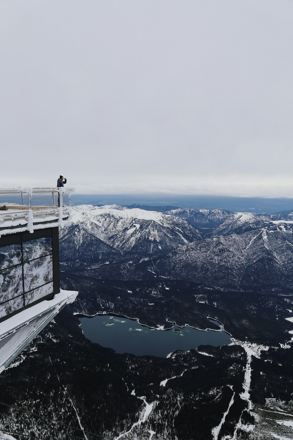 a view of a snow covered mountain