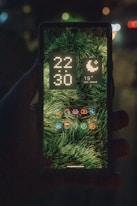 a screen with a green light