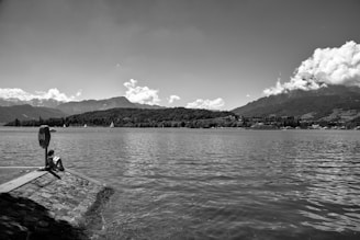 A person sitting on a dock, reading a Dreamsail Guides ebook on a tablet, with sailboats gently bobbing nearby.