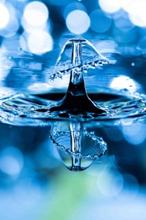 a drop of water falling into water