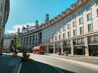 a red bus on the street