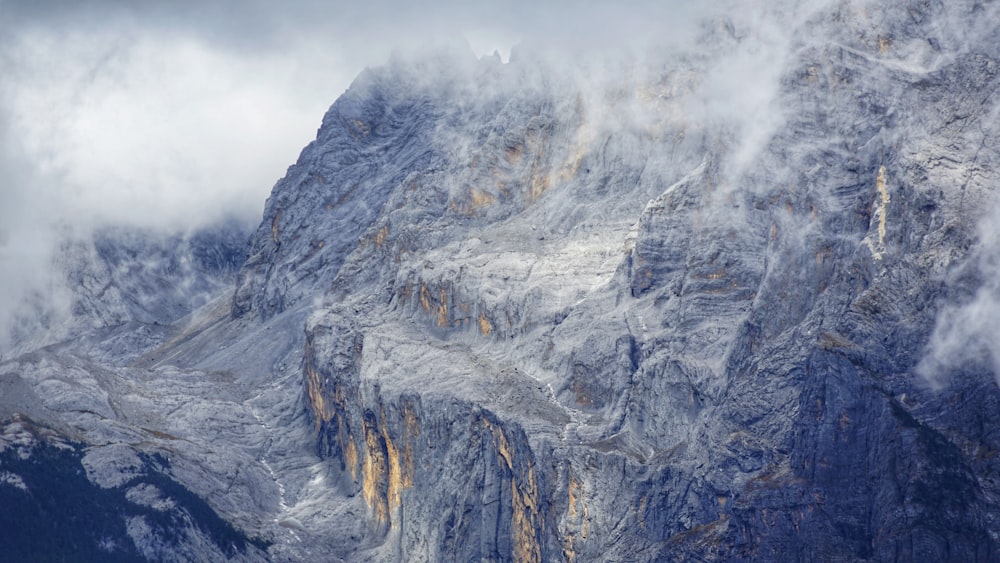 a mountain covered in snow