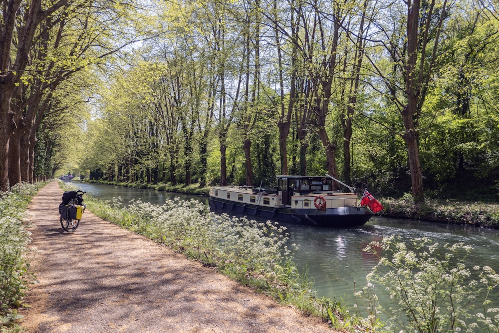 a boat on a river