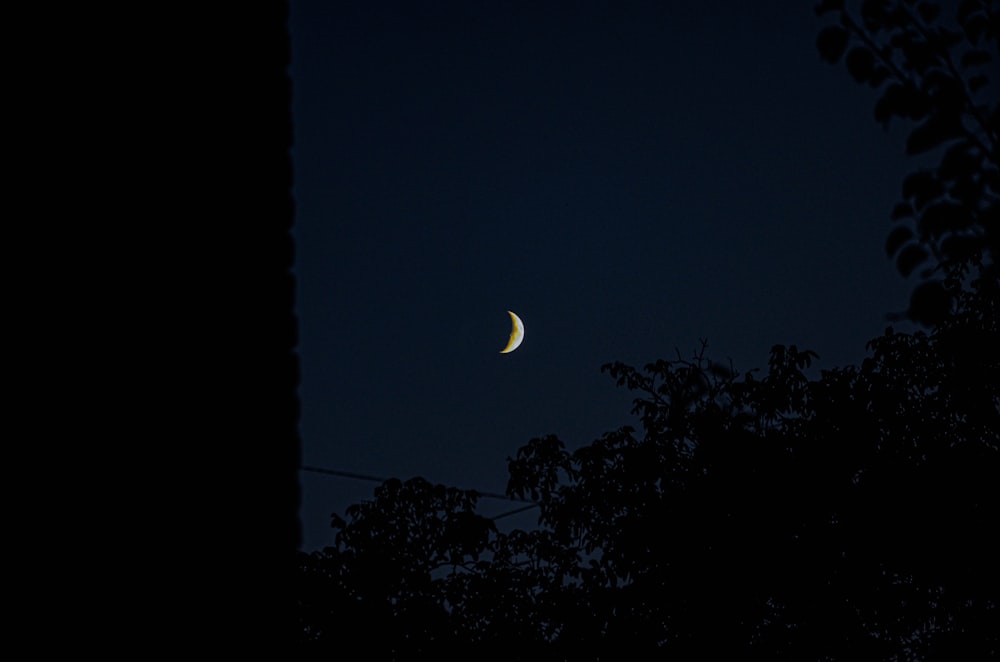 Un croissant de lune dans le ciel nocturne