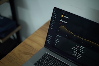 a laptop computer on a desk