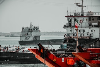 a large ship with people on it