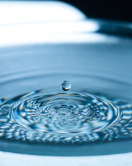 a drop of water on a surface