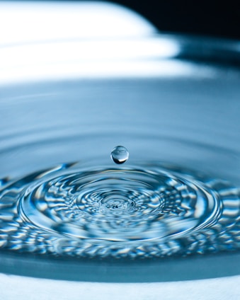 a drop of water on a surface