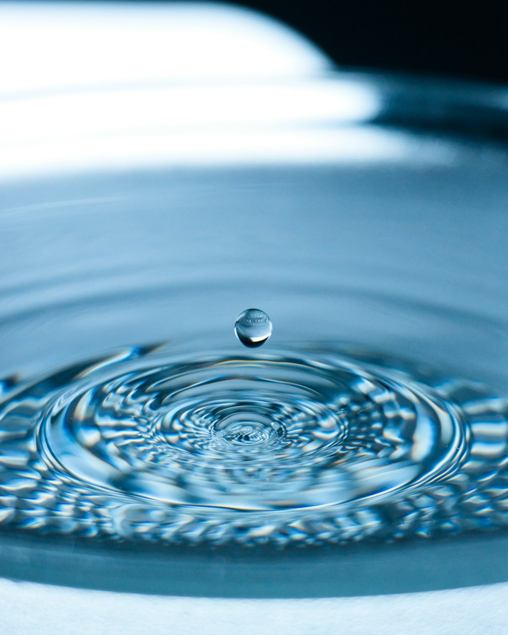 a drop of water on a surface