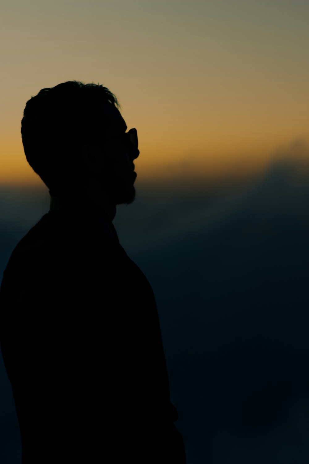 a silhouette of a person