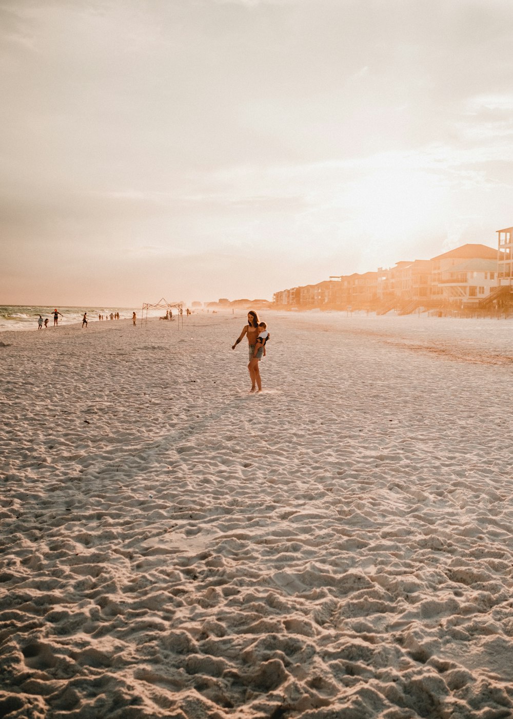 a person walking on a beach