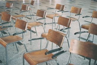 a group of empty chairs