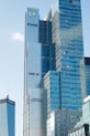 a tall building with glass windows