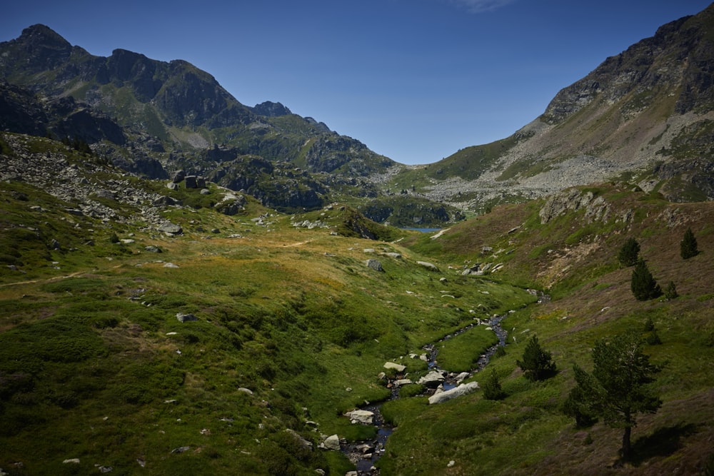 a valley between mountains