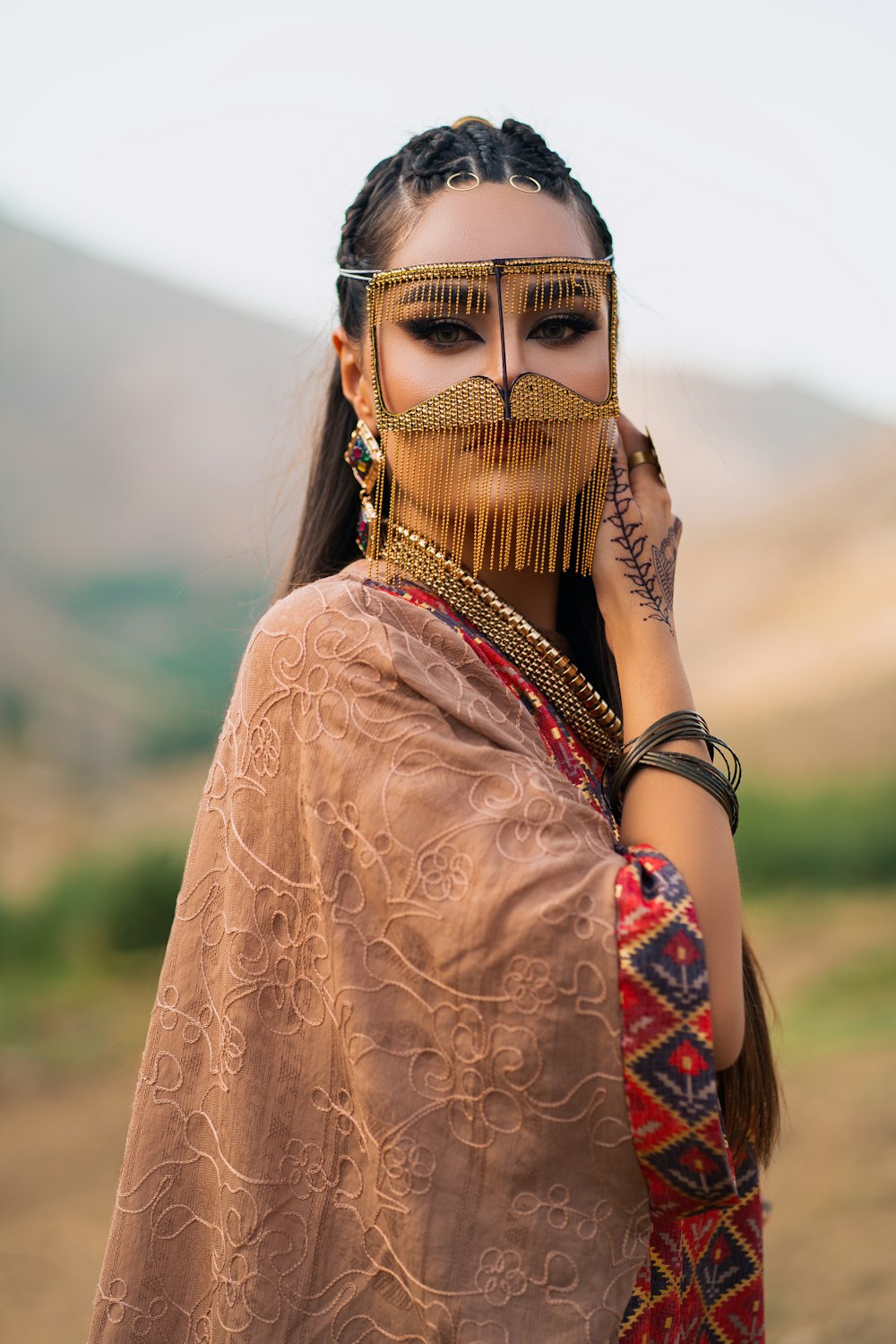 a person wearing a colorful dress