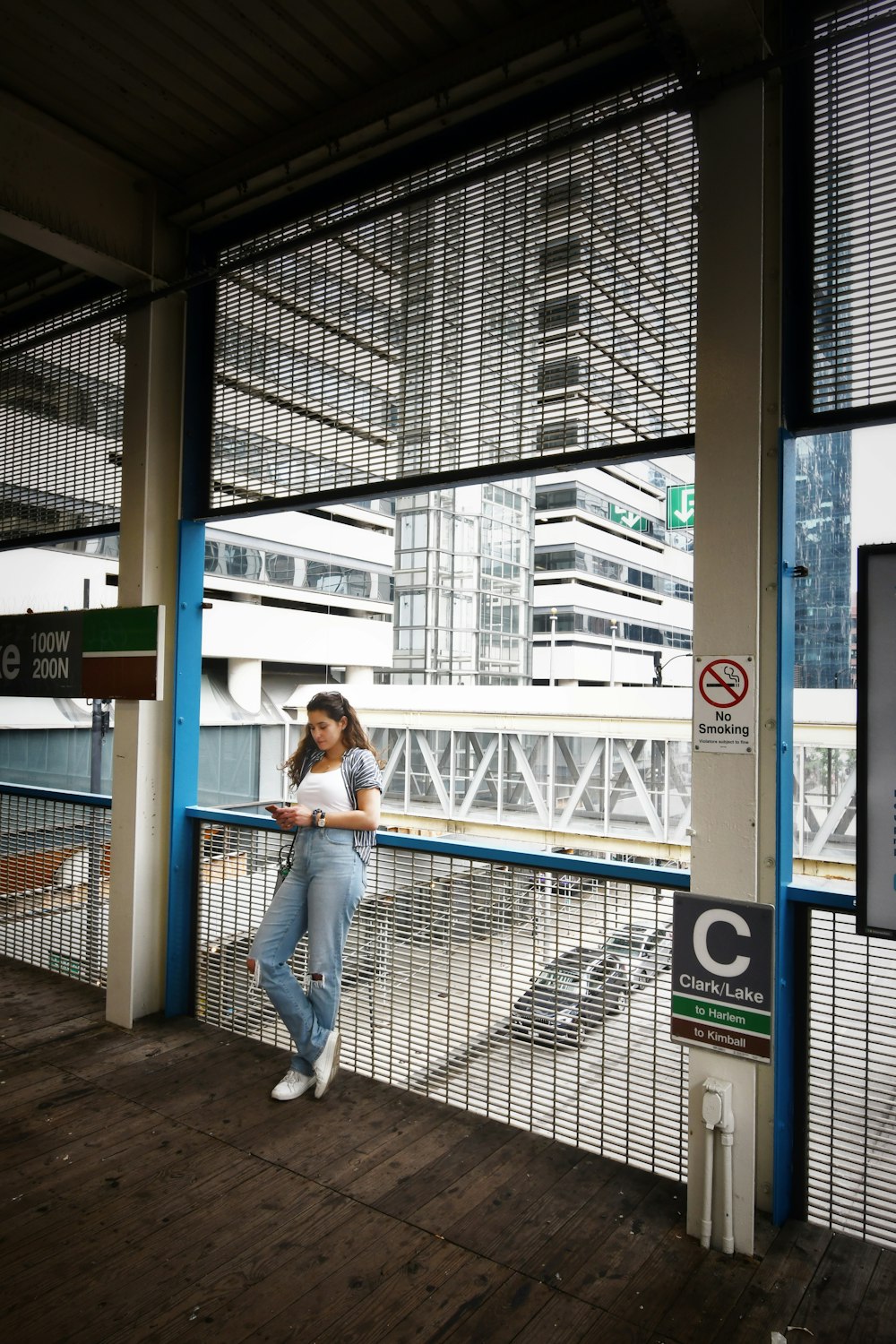 a person standing on a bridge