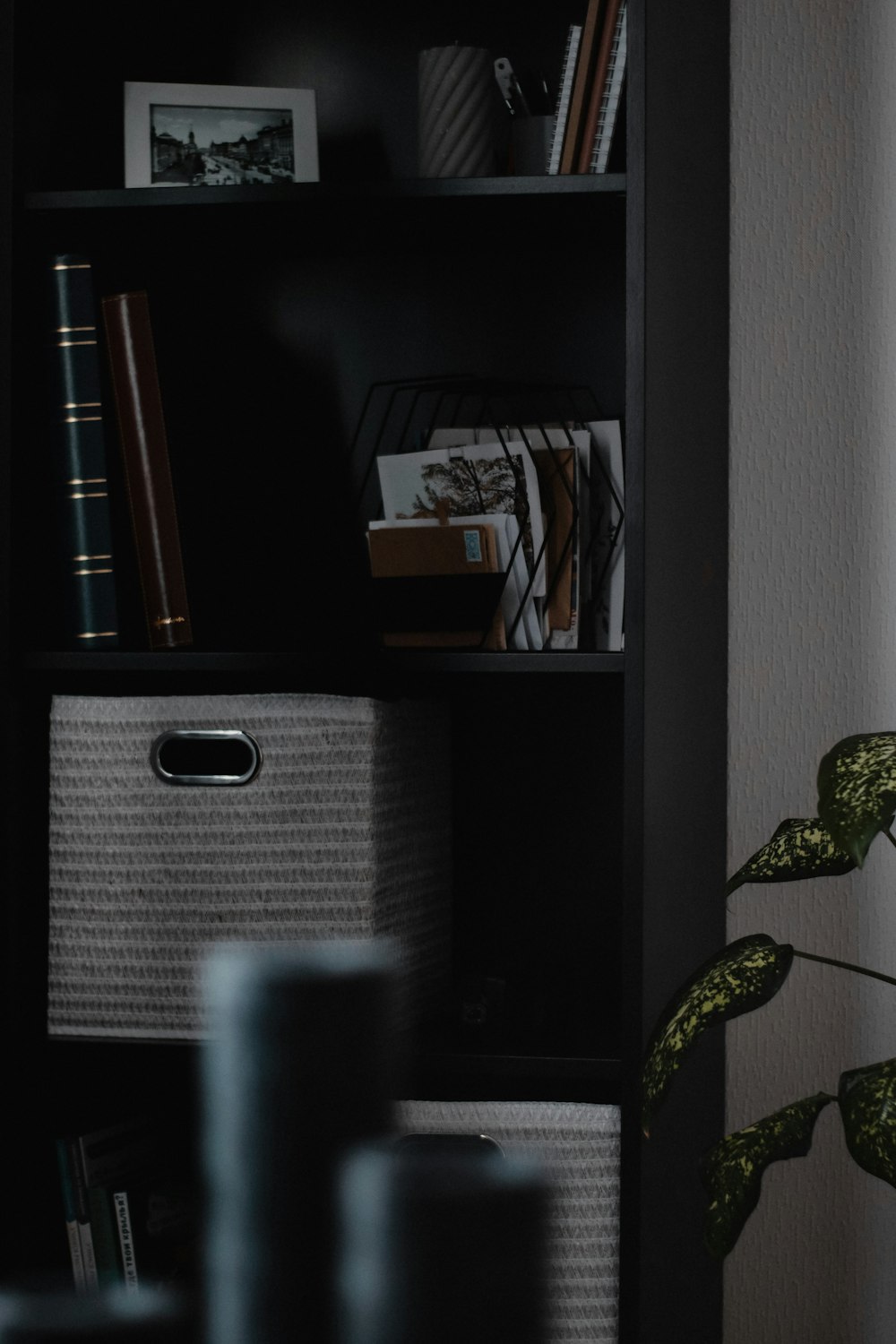 a shelf with books on it