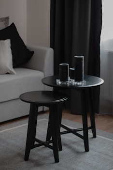 a table with glasses and a glass on it