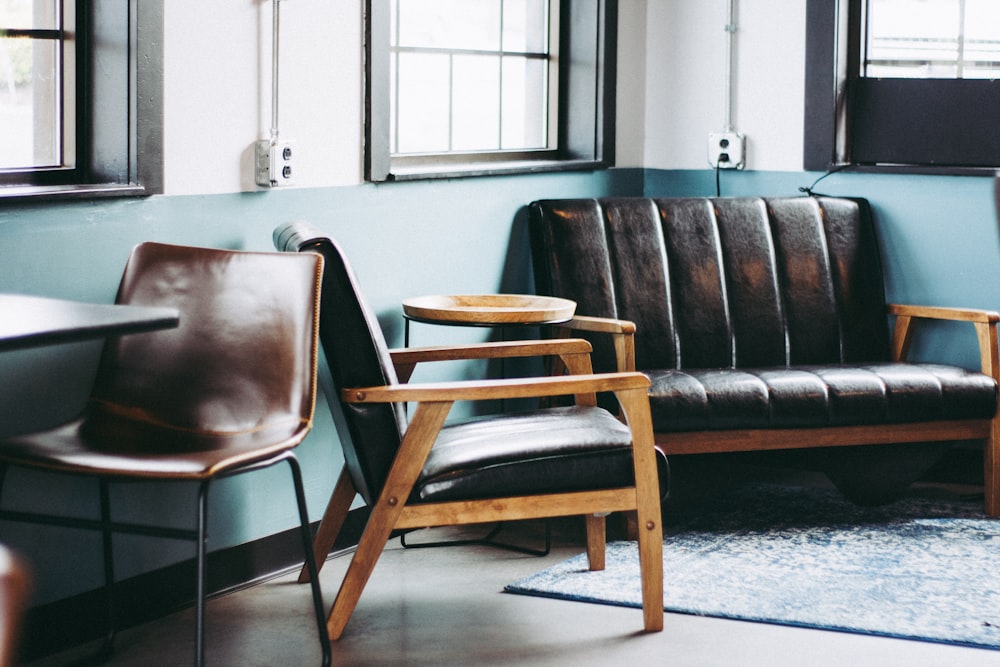 a group of chairs in a room