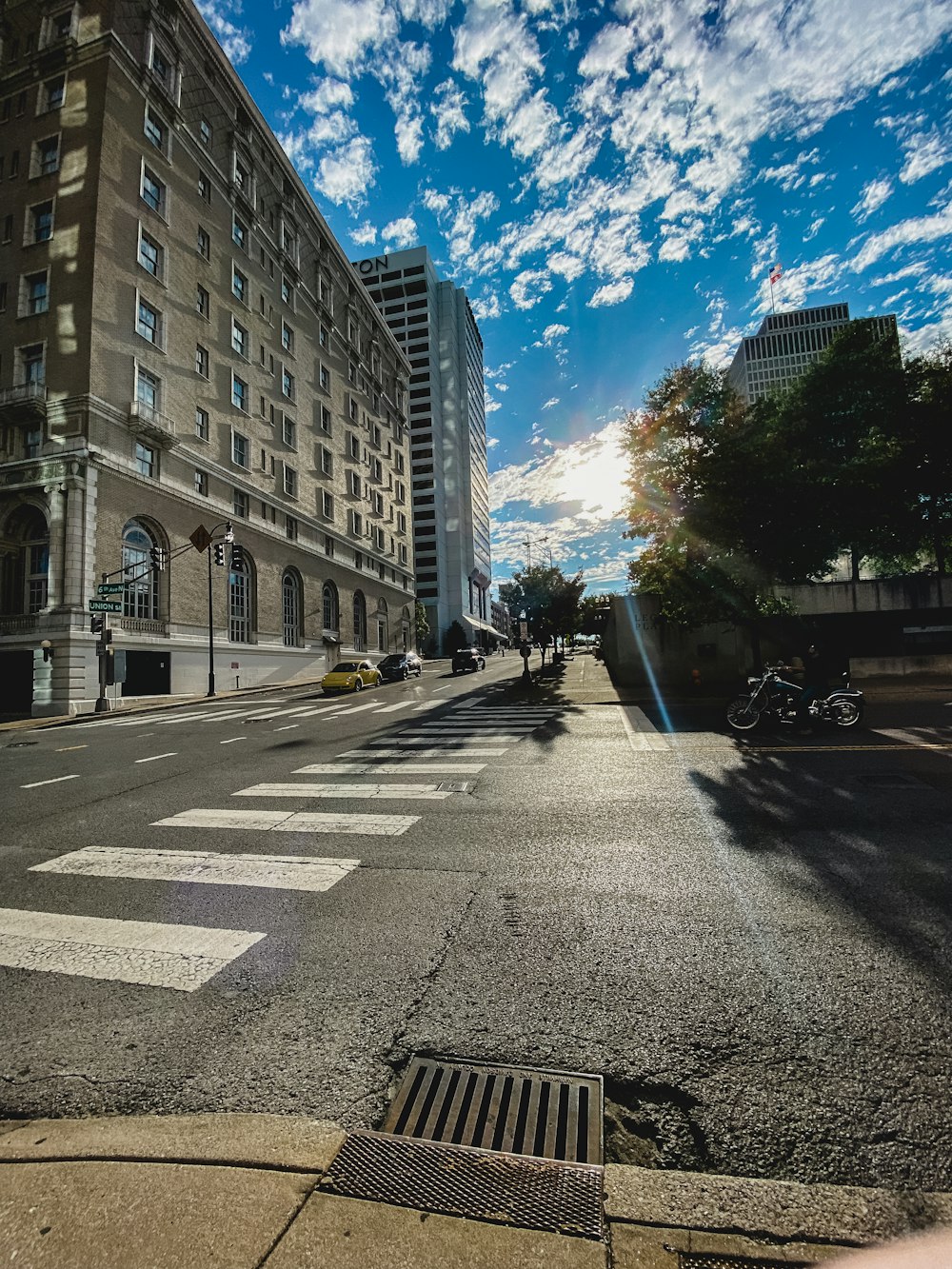 a street with buildings on either side