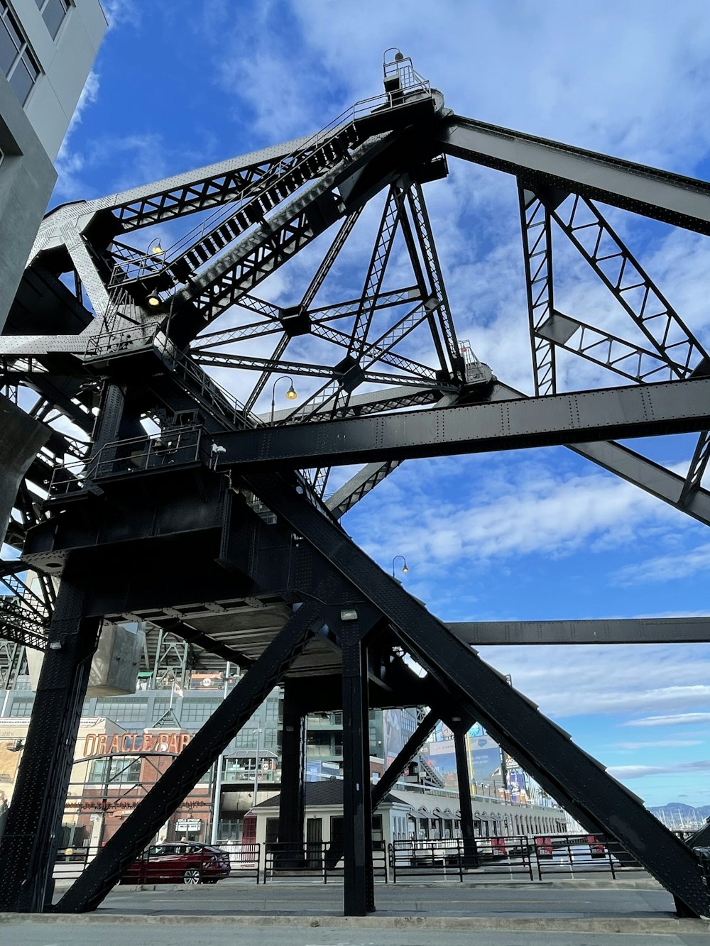 a large metal bridge