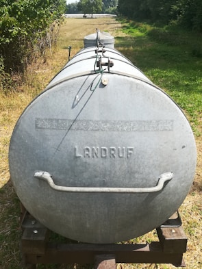 a large metal cylinder with a round top and a round top
