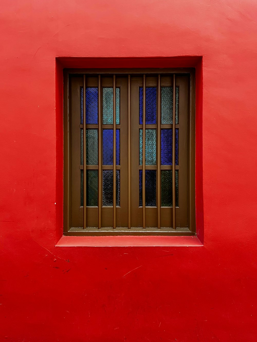 a window with books in it