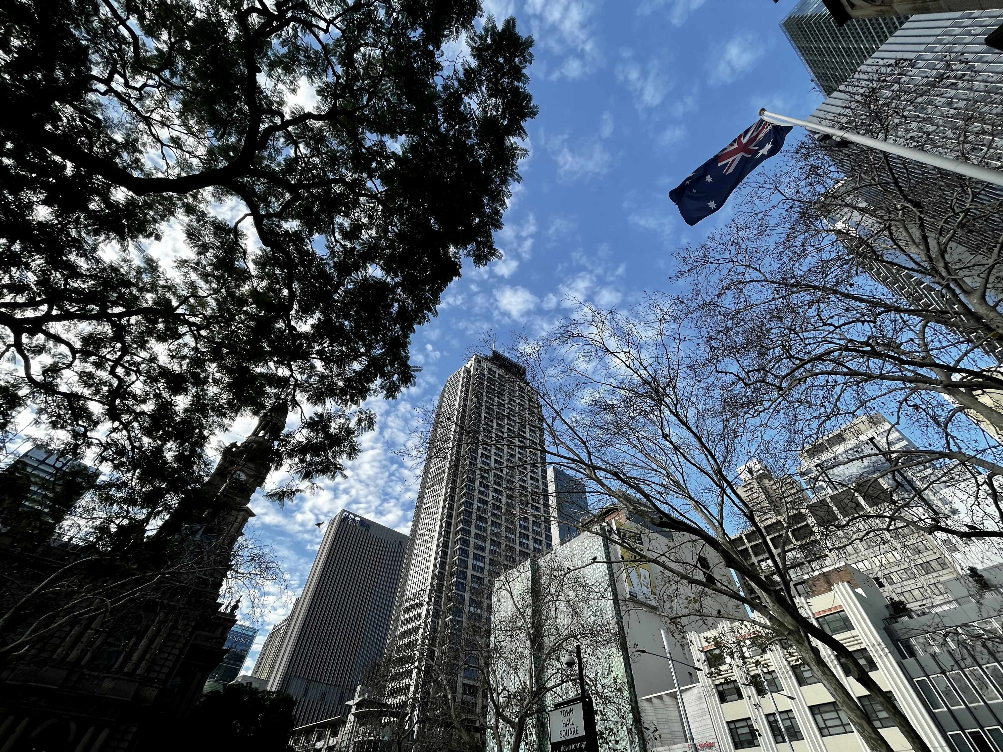 a flag flying in the air