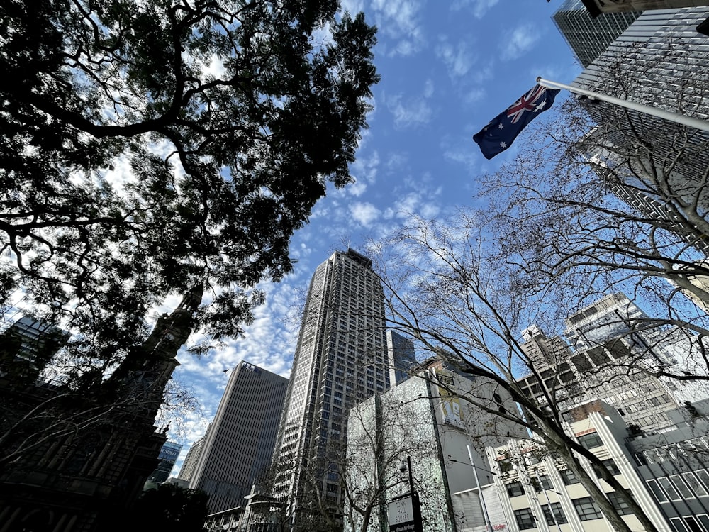 a flag flying in the air