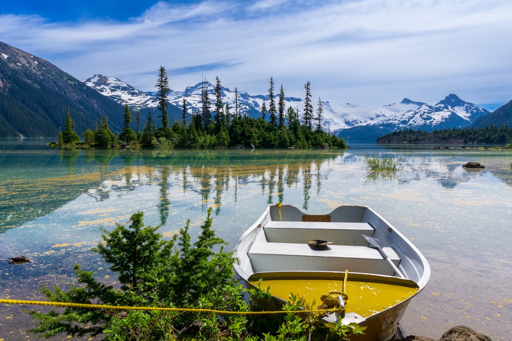 a boat on a lake