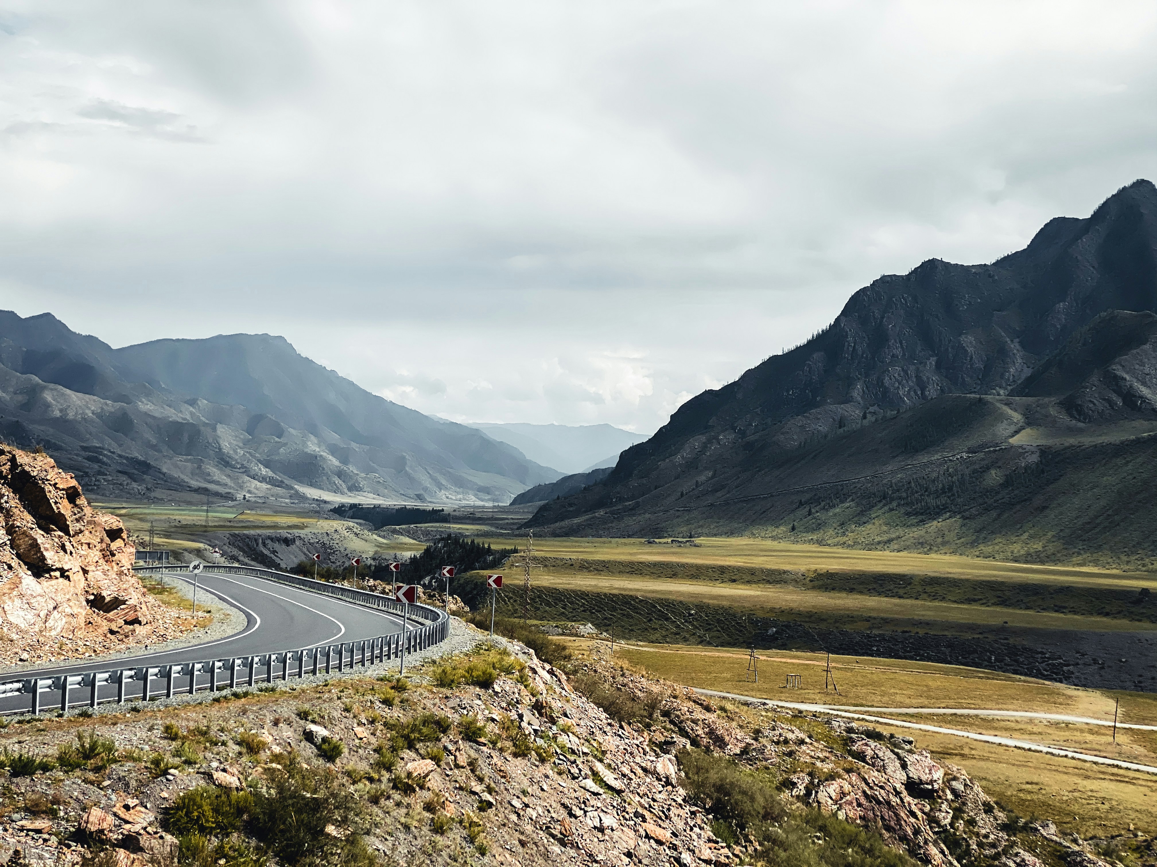 a road going through a valley
