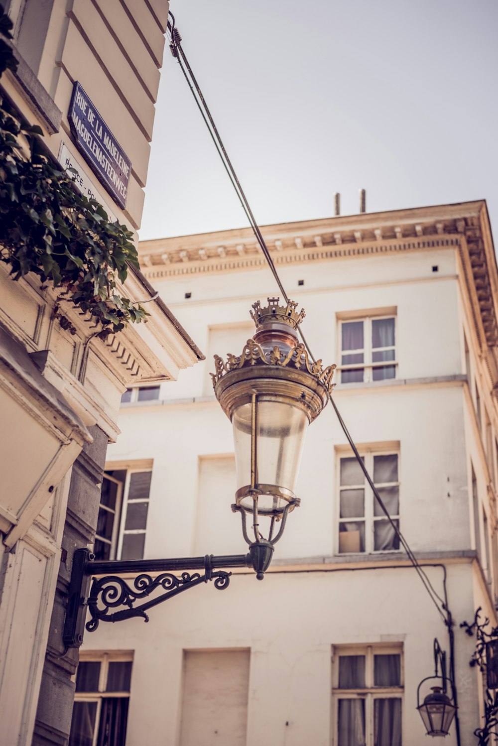 a lamp on a pole