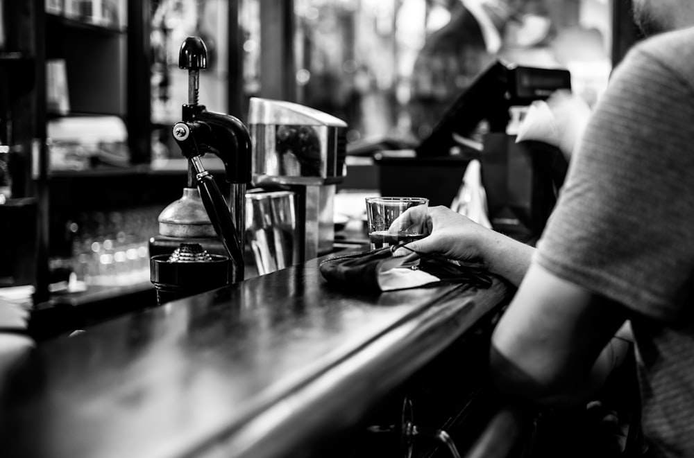 a person working at a bar