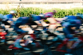 Dynamic collage of athletes cycling and snowboarding in action, showcasing strength and speed.