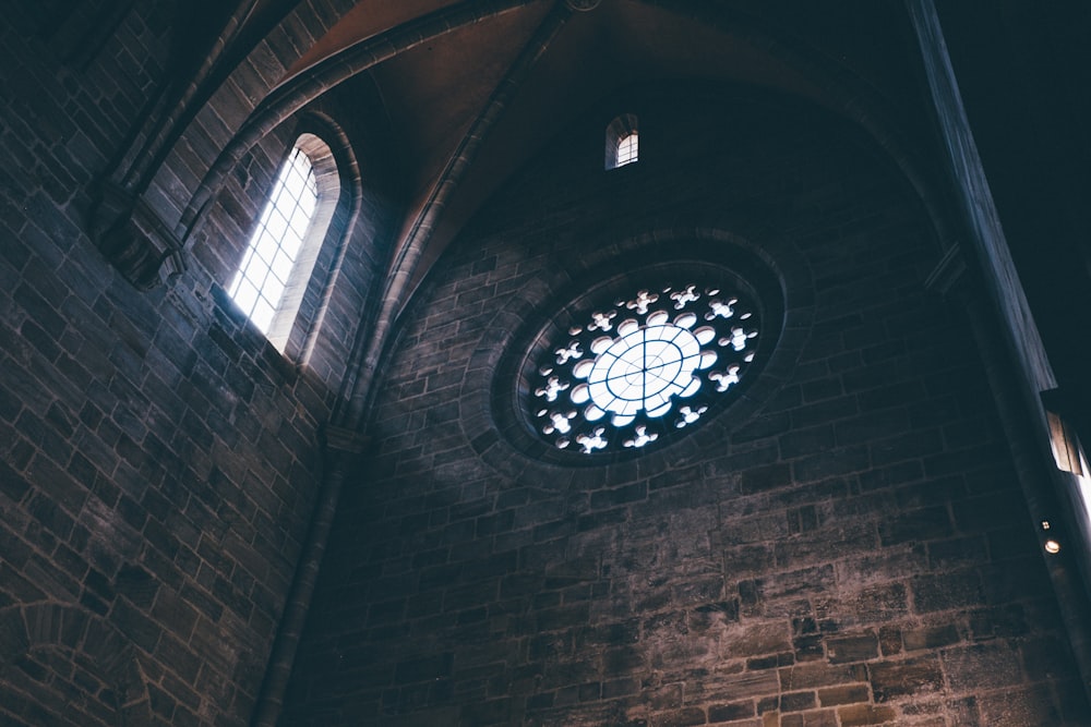 a brick tunnel with a window