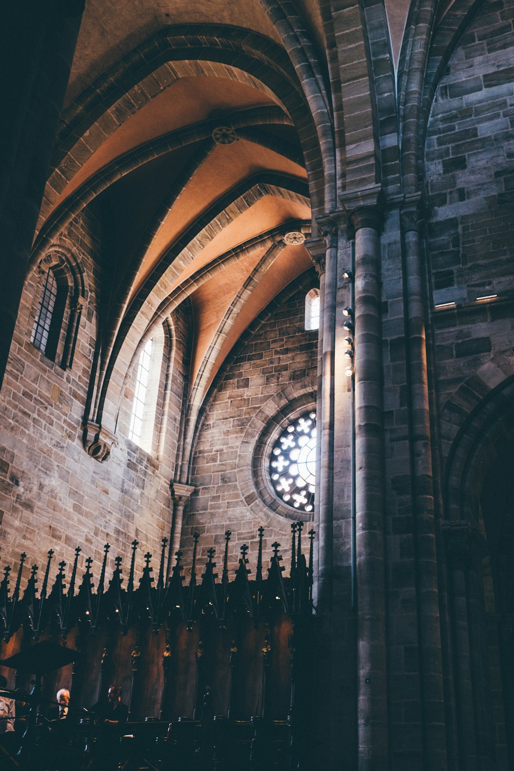 a large cathedral with a large arched window