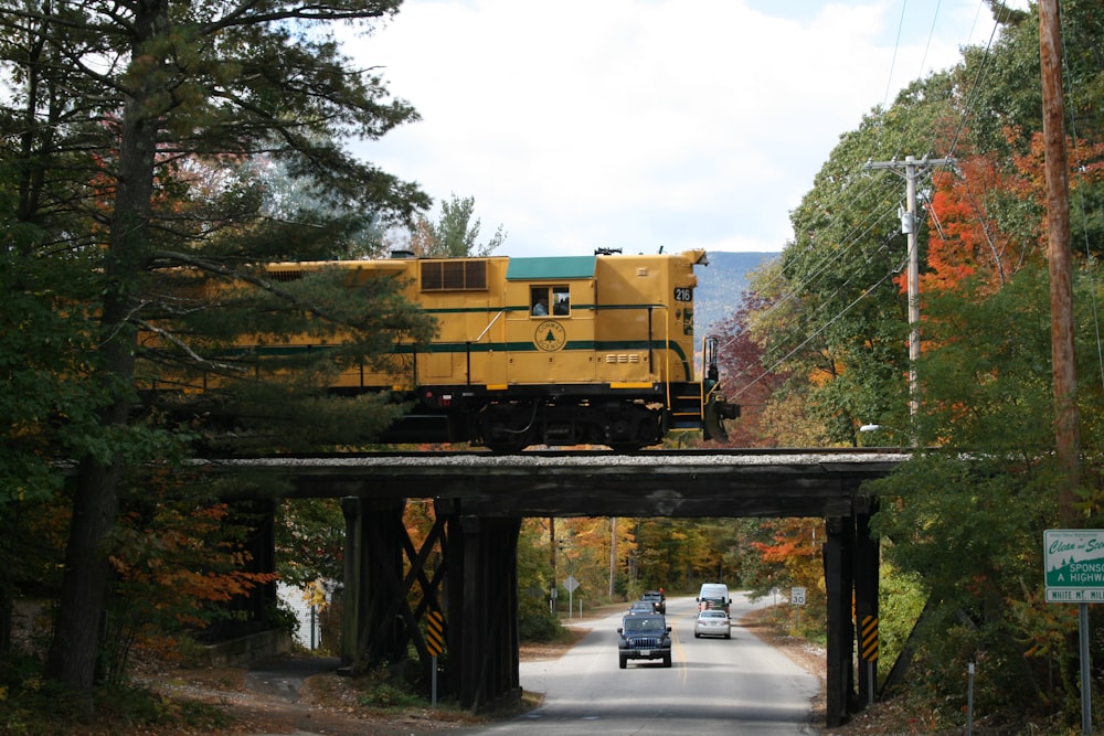 a train on a bridge