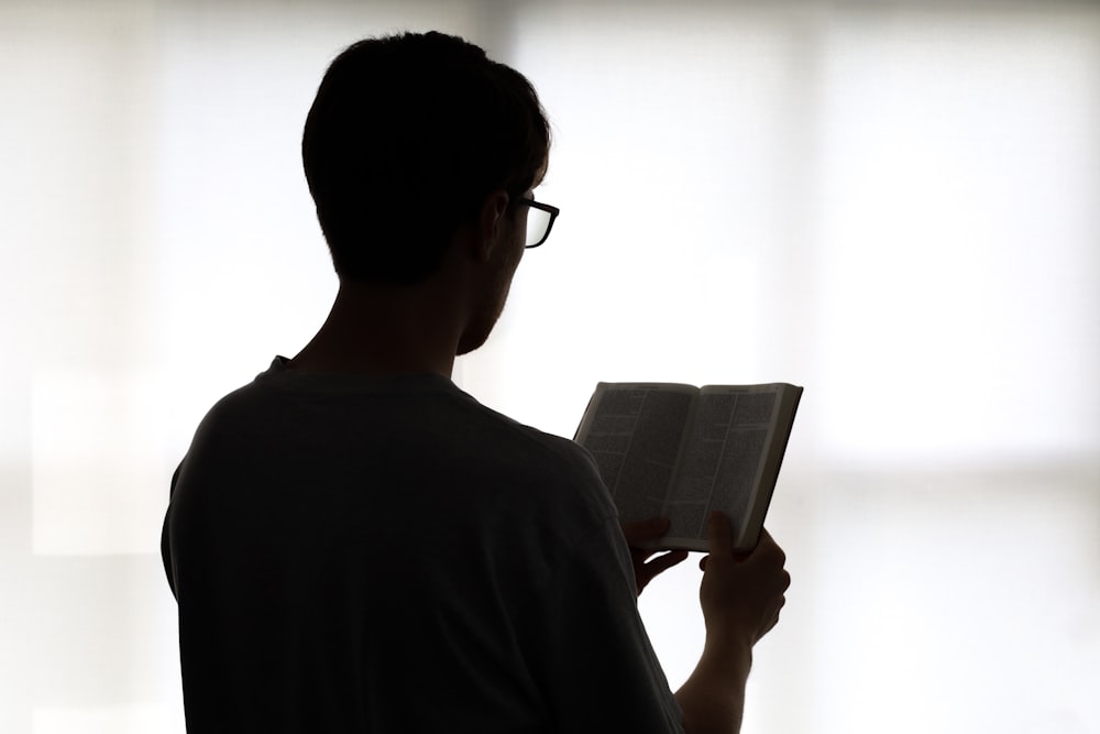 a man reading a book